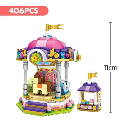 Loz Amusement Park Food Truck Merry-Go-Round Ferris Wheel Mini House Diamond Mini Building Block Cute Toys for Kids and Girls