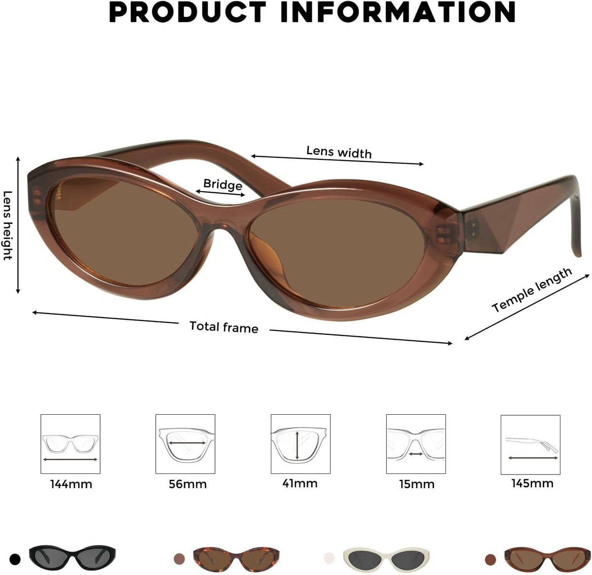 Oval Cat Eye Sunglasses for Women Retro Y2K Style MS52372