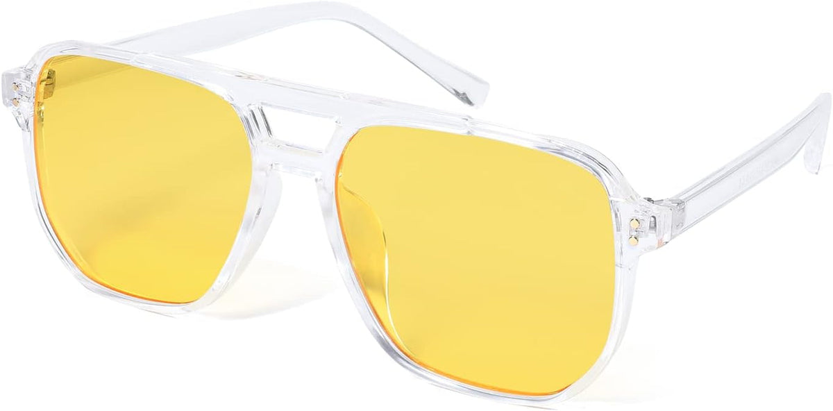 Retro Square Aviator Sunglasses Women Men 70s Vintage Trendy Plastic Frame Sun Glasses B2835