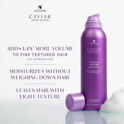 Haircare CAVIAR Anti-Aging Multiplying Volume Styling Mousse, 8.2 Fl Oz | for Fine, Thin Hair | Medium Hold | Create Instant Volume and Thickness | Sulfate Free