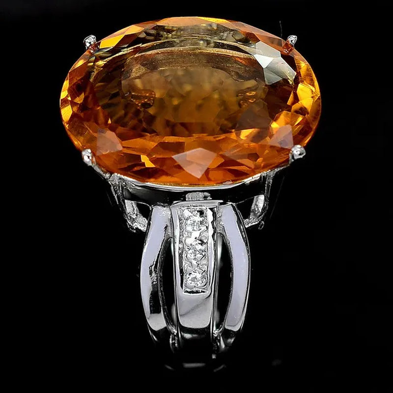 Fashion Womens Orange Sapphire Engagement ring Size 6-10