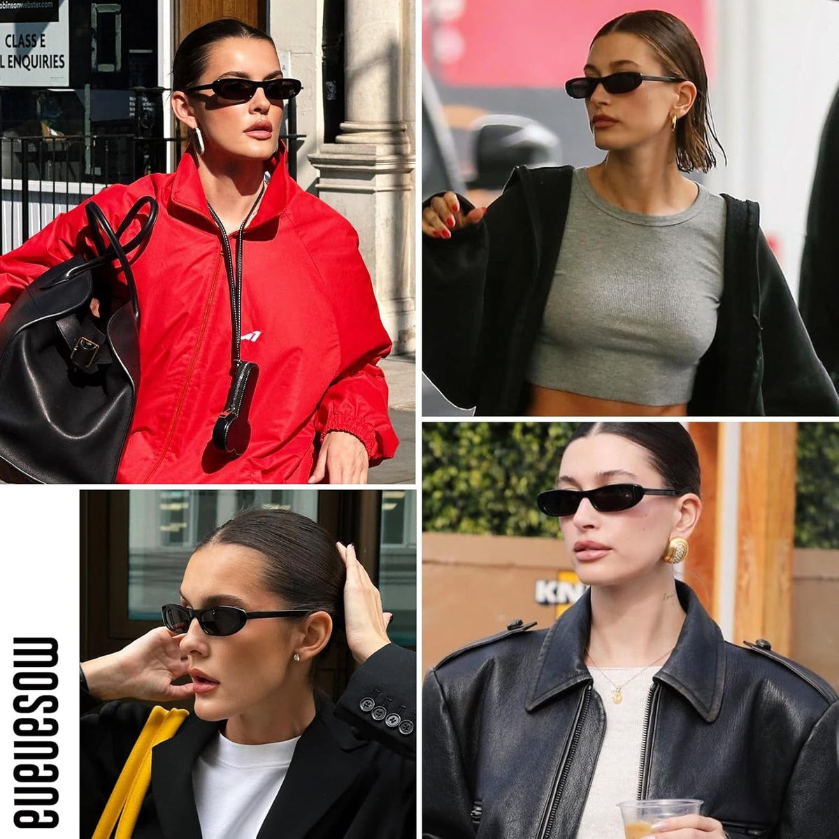 Elongated Narrow Cat Eye Sunglasses for Women MS52357
