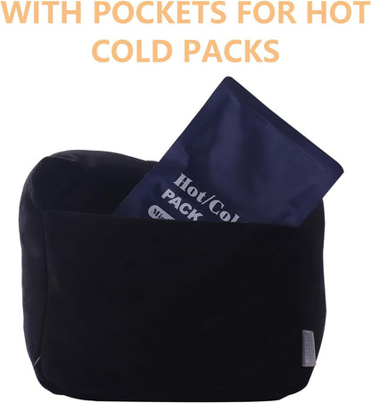 Post Shoulder Surgery Pillow for Shoulder Pain Relief Support Rotator Cuff Brace Pillow for Side Sleeper Comfortable Armpit Surgery Recovery Supplies for Sitting & Sleeping (Black)