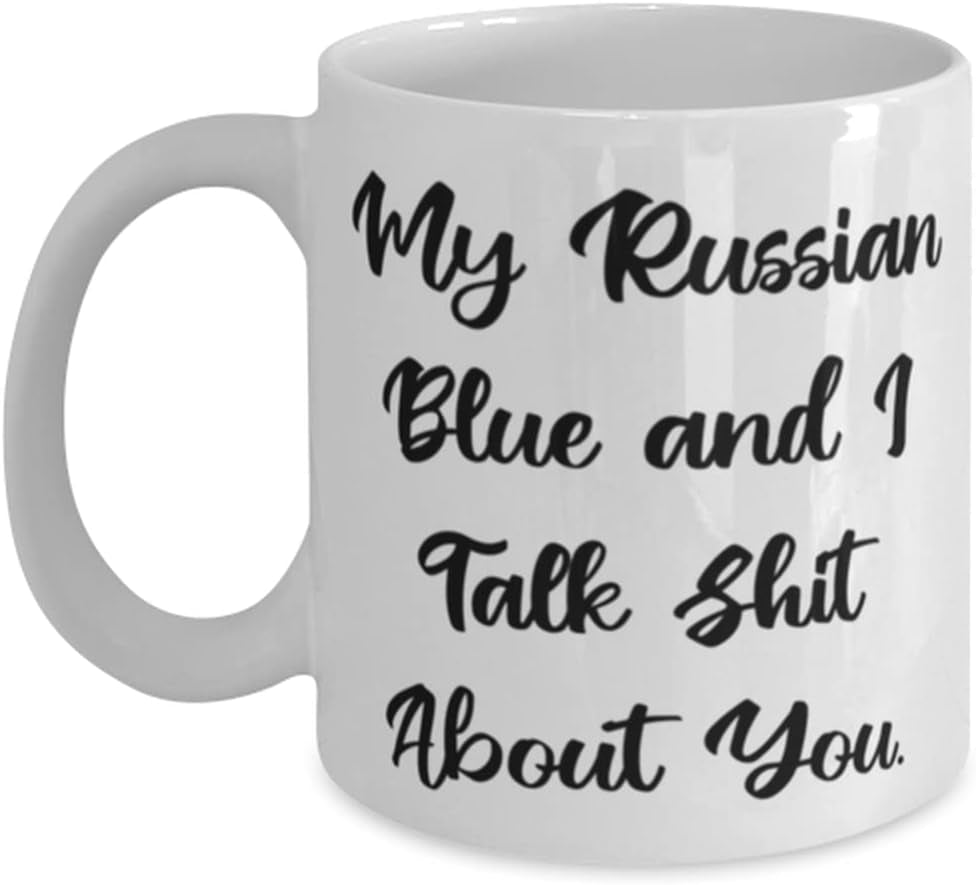 Reusable Russian Blue Cat 11Oz 15Oz Mug, My Russian Blue, Gifts for Cat Lovers, Present from Friends, Cup for Russian Blue Cat, Cat Mugs, Cat Lover Gifts, Mugs for Cat Lovers