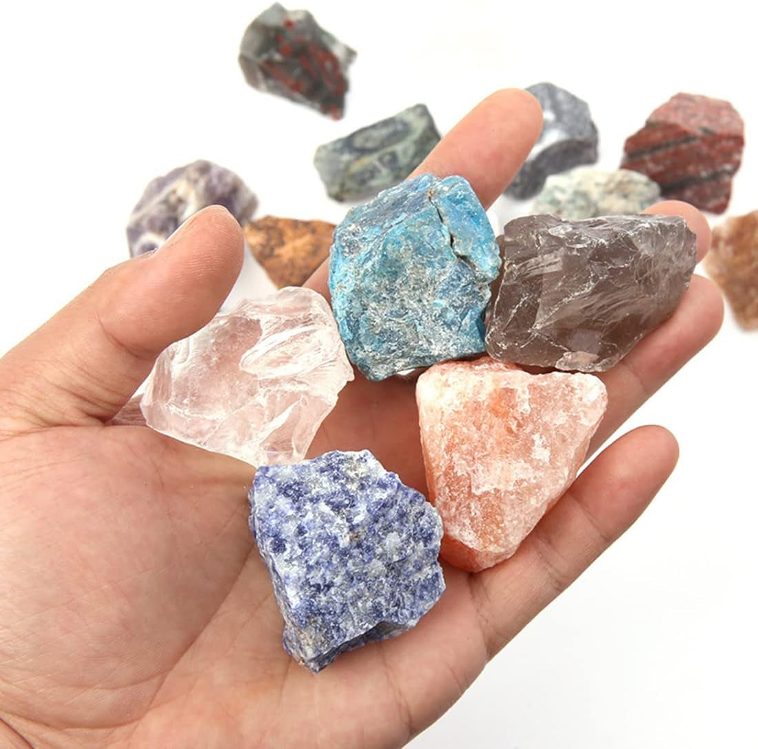 Lapis Lazuli Raw Crystals, Large 1.25-2.0" Healing Crystals Natural Rough Stones Crystal for Tumbling, Cabbing, Fountain Rocks, Decoration, Polishing, Wire Wrapping, Wicca & Reiki