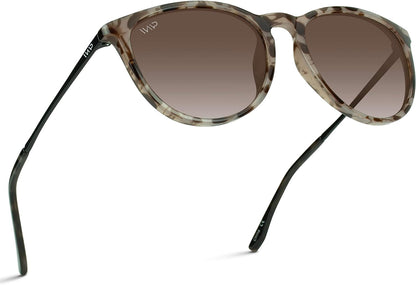 WMP Eyewear Round Sunglasses | Polarized UV Protection | Trendy Sunglasses for Women | Retro Designer Style