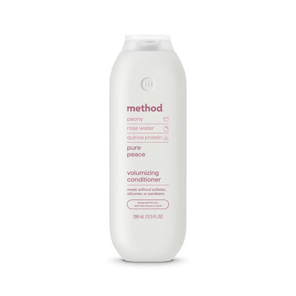 Volumizing Conditioner, Pure Peace with Rose, Peony, and Pink Sea Salt Scent Notes, Paraben and Sulfate Free, 13.5 Oz (Pack of 1)