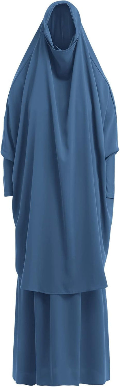 Women'S Muslim Prayer Dress Hijab Scarf Eid Prayer Jilbab Khimar Niqab Burka Abaya Maxi Islamic Arabian Modest Cardi Robe