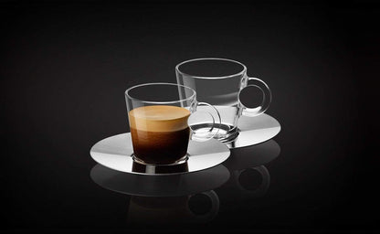 Set Glass Collection Espresso Cups & Saucers,A & P Cahen Design,New