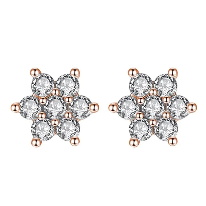 lady 18k white gold plated ruby snowflake ear studs AAAA zircon 925 silver women proposal earrings birthday party fashion jewelry