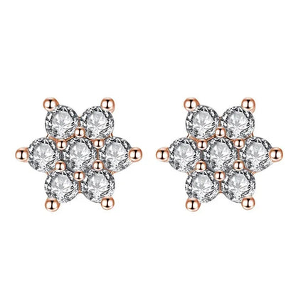 lady 18k white gold plated ruby snowflake ear studs AAAA zircon 925 silver women proposal earrings birthday party fashion jewelry