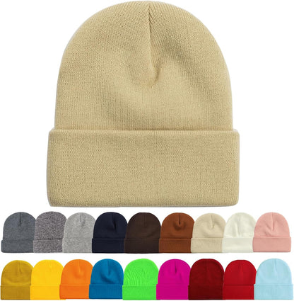 1&2 Pack Beanie for Men Women Slouchy Beanie Hats Winter Knit Caps Soft Ski Hat Unisex