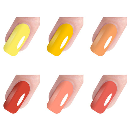 Gel Nail Polish Set - Yellow Peach 6 Colors Nail Art Gift Box Soak Off UV LED Gel Polish Starter Kit 0.27 OZ