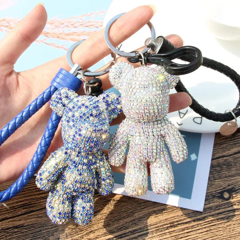 Shiny Full Diamond Diamond Bear, Bear Doll Car Keychain Cute Bear Bag Pendant