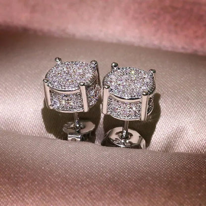 Luxury Fashion Creative Round Zircon Earrings Vintage Crystal Zircon Earrings Women's Earrings Jewelry Wedding Earrings Engagement Wedding Jewelry Birthday Party Anniversary Gift Earrings