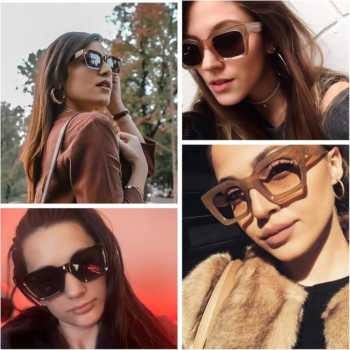 Classic Women Sunglasses Fashion Thick Square Sun Glasses Chunky Frame UV400 B2471