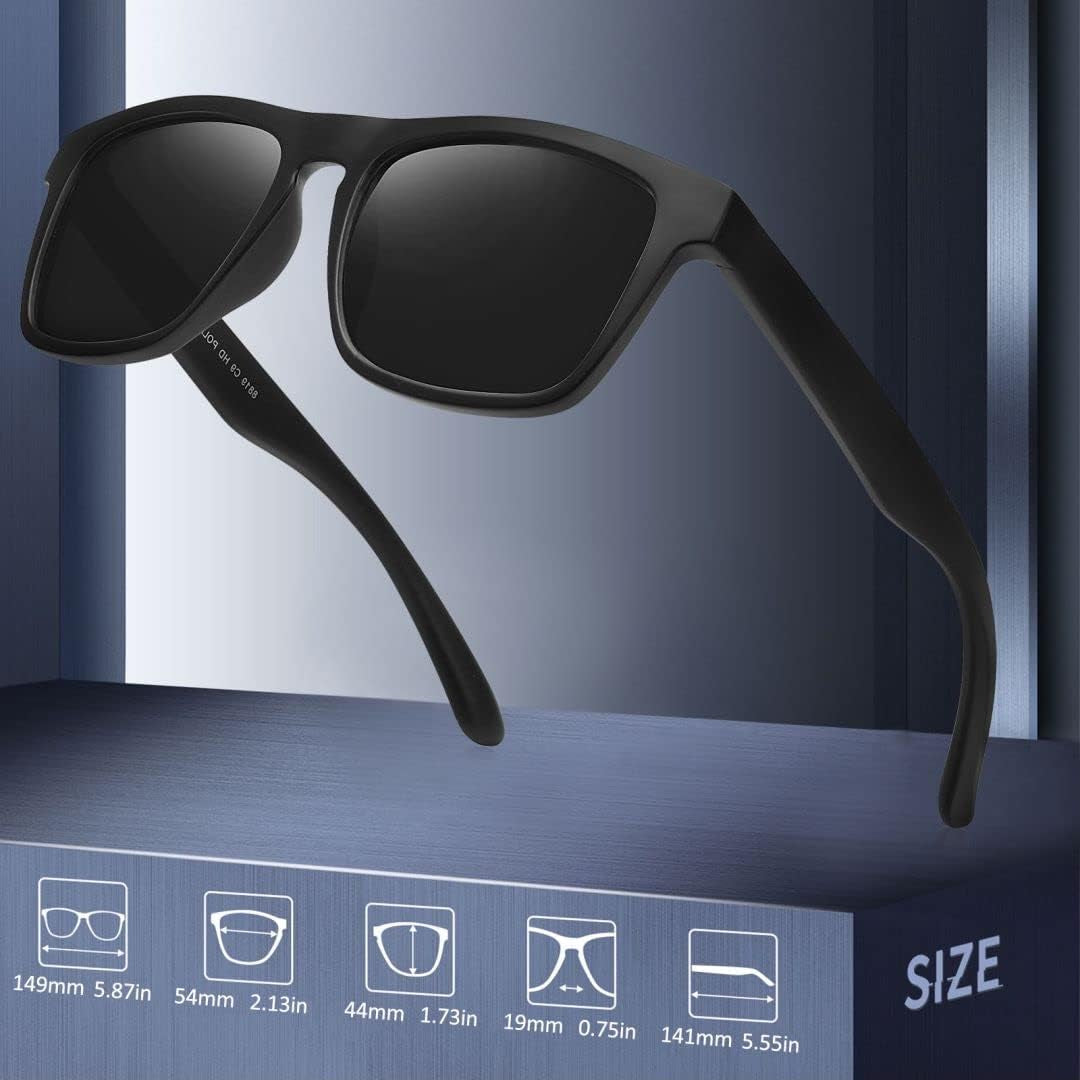 Polarized Sunglasses for Men Women UV Protection Square Frame Sport Fishing Driving Sunglasses
