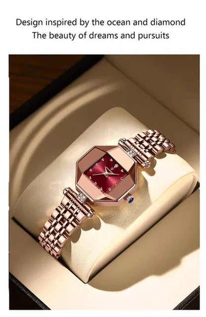 POEDAGAR Rose Gold Fashion Women Watch Stainless Stain Waterproof Ladies Quartz Watches Luxury Female Wristwatch
