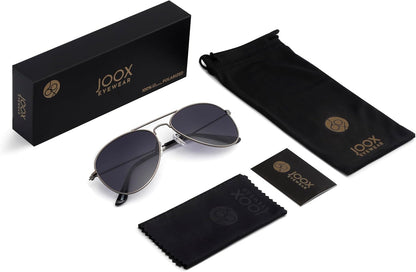 Polarized Aviator Sunglasses for Women Men, UV400 Protection Lens and Lightweight Metal Pilot Frame