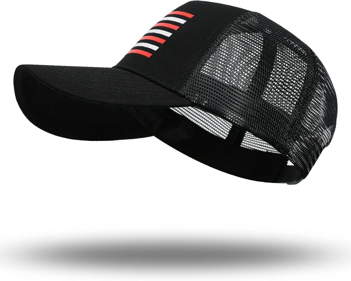 American Flag Trucker Hat - Snapback Hat, Baseball Cap for Men Women - Breathable Mesh Side, Adjustable Fit - for Casual Wear