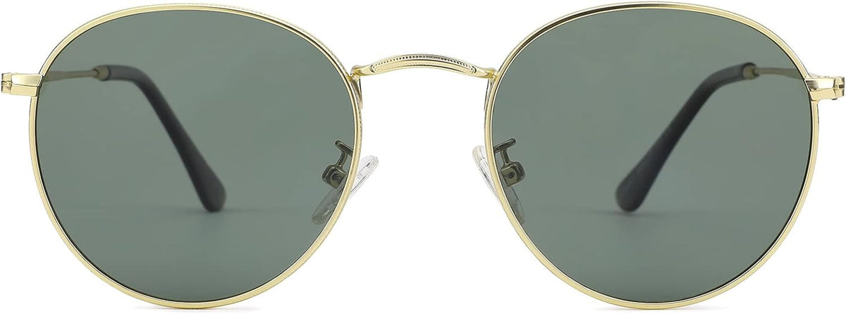 Small Round Metal Polarized Sunglasses for Women Retro Designer Style