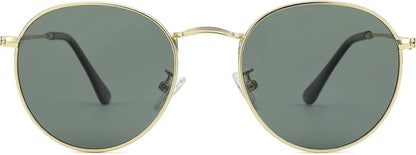 Small Round Metal Polarized Sunglasses for Women Retro Designer Style