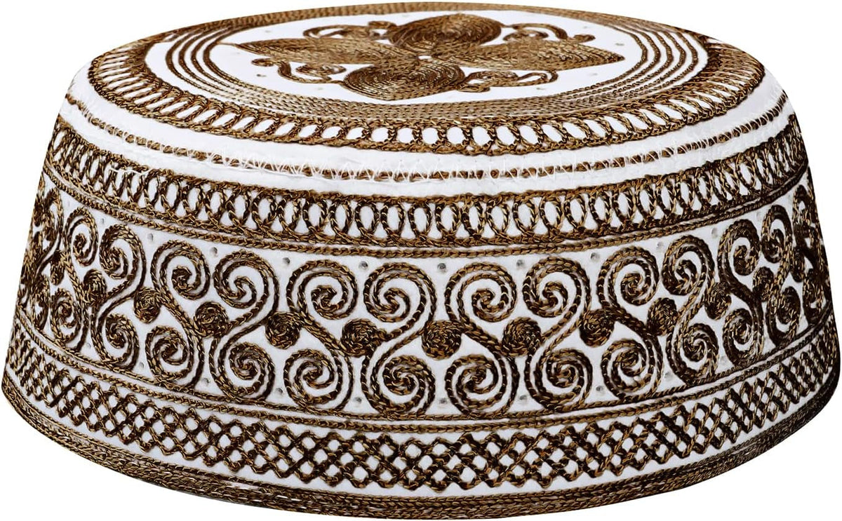 Muslim Prayer Kufi Hat for Men Boys Islamic Beanie Skull Cap Prayer Headwear Embroidery Kofia Topi Sun Hat Ramadan Eid Gift