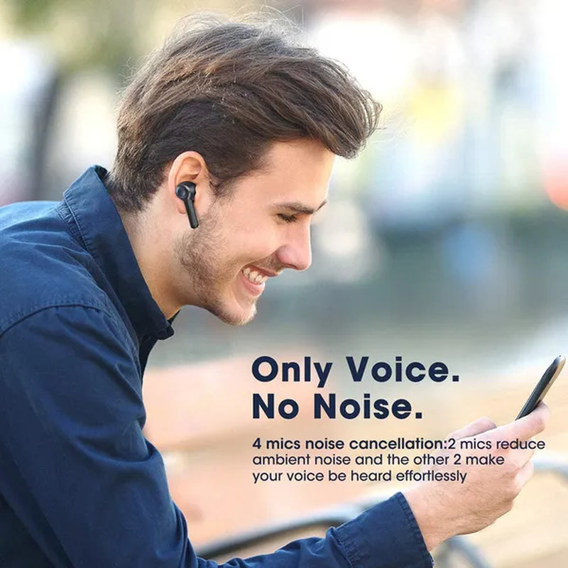 TWS Wireless Bluetooth5.0 Earbuds, HiFi Stereo Sound Bluetooth Earphones, Waterproof Sport Headset, Noise Cancelling Touch Control Headphones with LED Display Charging Case