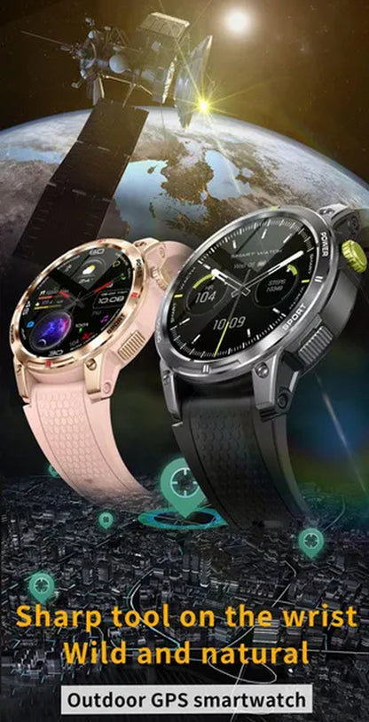 LIGE GPS 100+ Sport Modes Smart Watch Men Compass Military With LED Flashlight Bluetooth Call Sport Tracker IP68 Waterproof Smartwatch For Women Android IOS