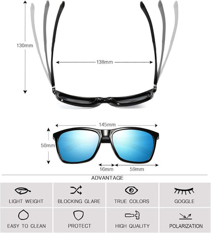 Polarized Sunglasses for Men Aluminum Mens Sunglasses Driving Rectangular Sun Glasses for Men/Women