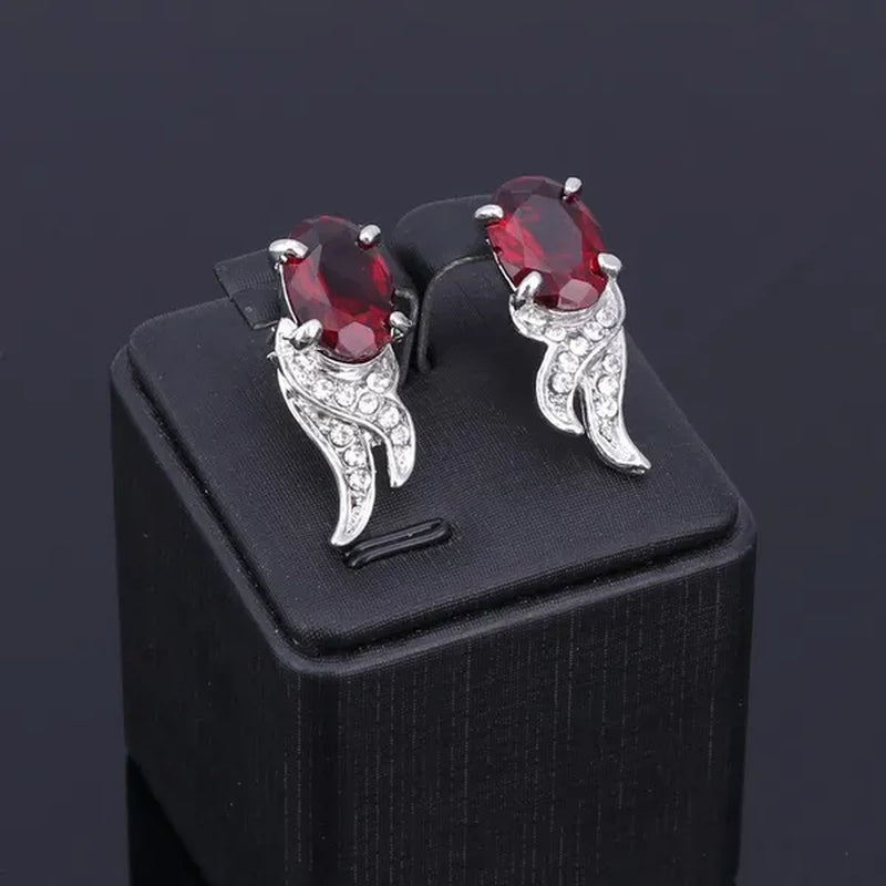 Fashion Women Zircon Rhinestone Necklace Earring Silver Plated Wedding Party Dress Jewelry Sets