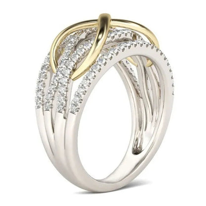Wedding Engagement Ring Love Diamond Infinity Bowknot Rings for Women Rhinestone Jewelry