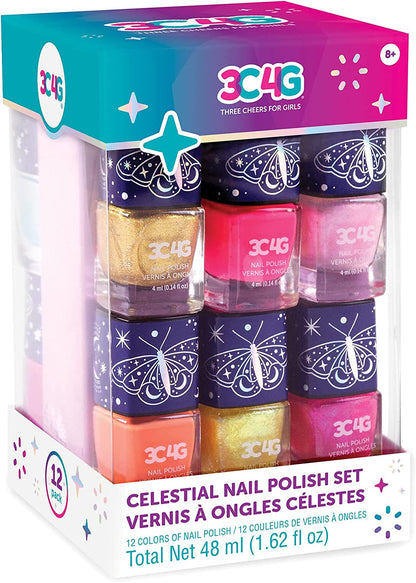 - Celestial 12-Pack Nail Polish Tower - Nail Polish Set for Girls and Teens - Includes 12 Vibrant Colors - Non-Toxic Nail Polish for Kids - Ages 8+