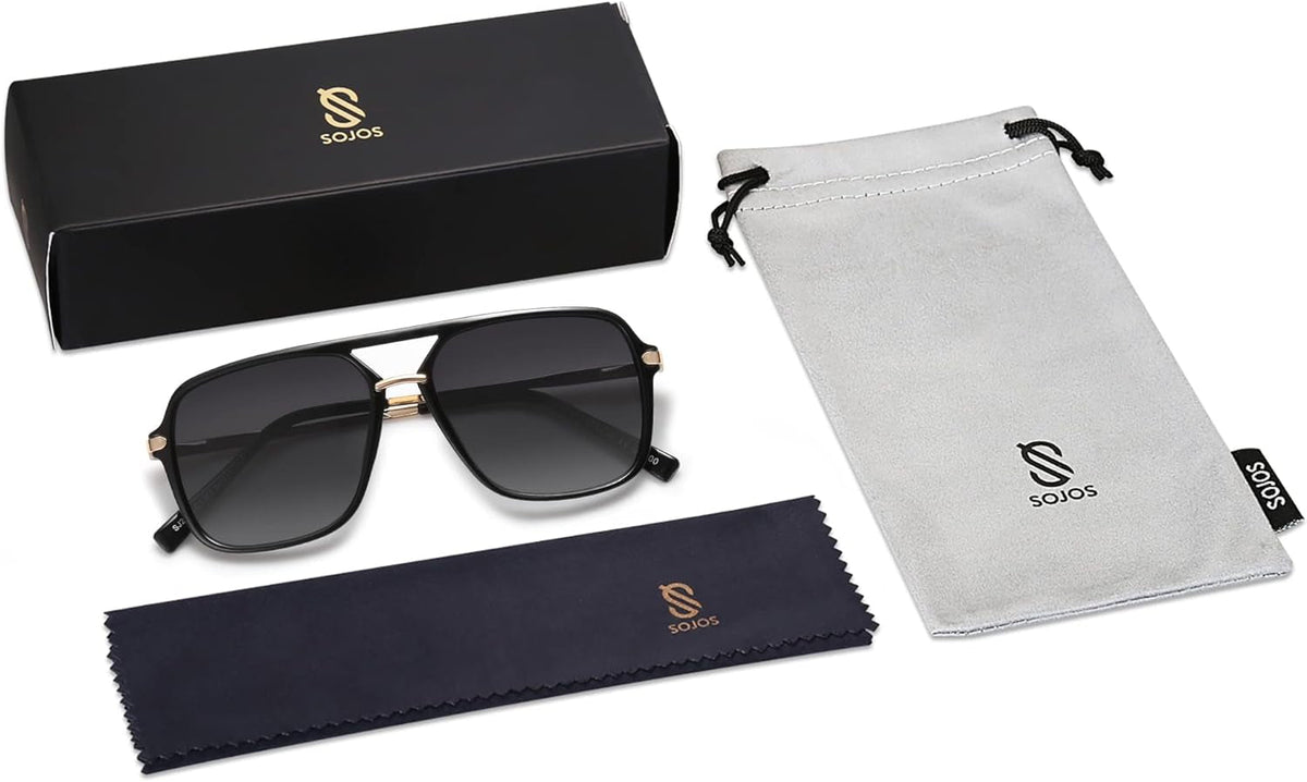 Sunglasses for Women & Men, Square, Retro, Polarized Lens, Trendy Aviator, 90s Shades