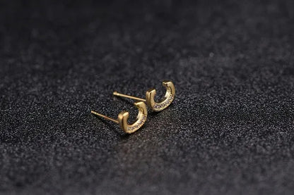 New Diamond Letter  Stud Earrings Women Fashion Earrings 26 Letters A-Z