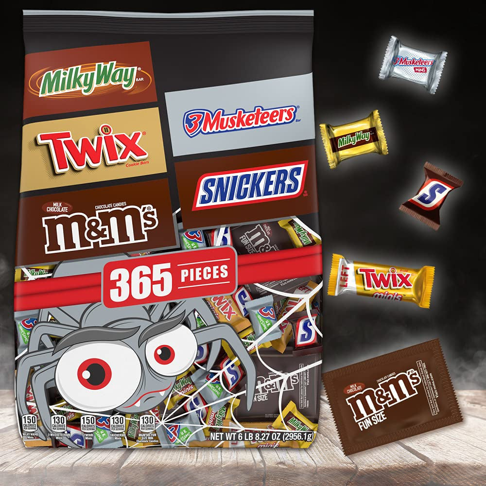 M&M'S, SNICKERS, TWIX, MILKY WAY & 3 MUSKETEERS Individually Wrapped Bulk Candy Assortment, 104.27 Oz Bag