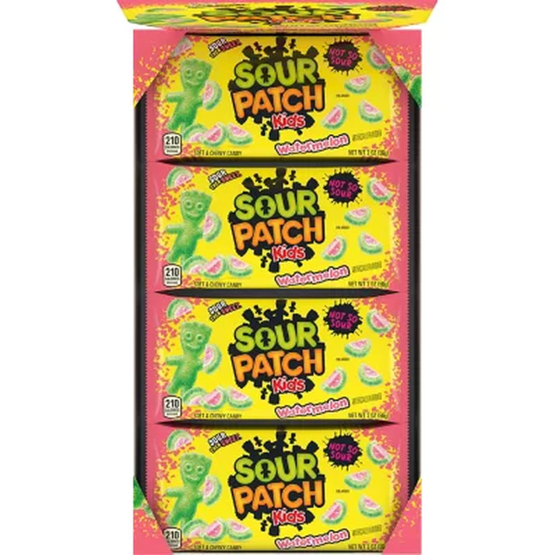 SOUR PATCH KIDS Watermelon Soft Chewy Candy, 2 Oz., 24 Pk.