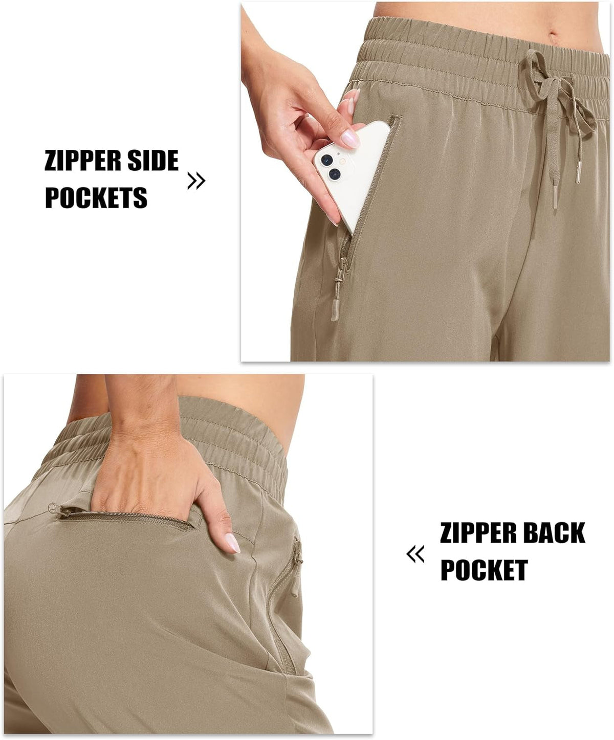 Women'S Hiking Pants Lightweight Quick Dry Water Resistant Athletic Running Joggers with Pockets Outdoor Travel