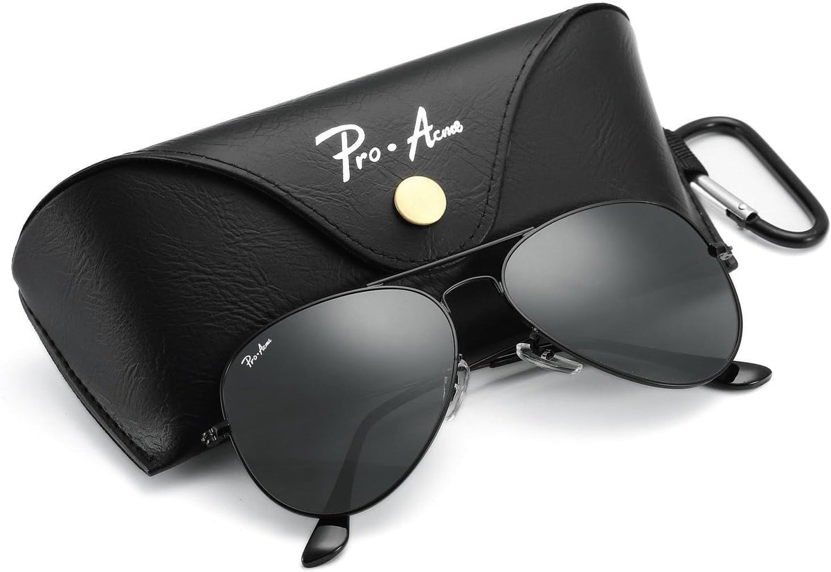 Classic Aviator Sunglasses for Men Women 100% Real Glass Lens