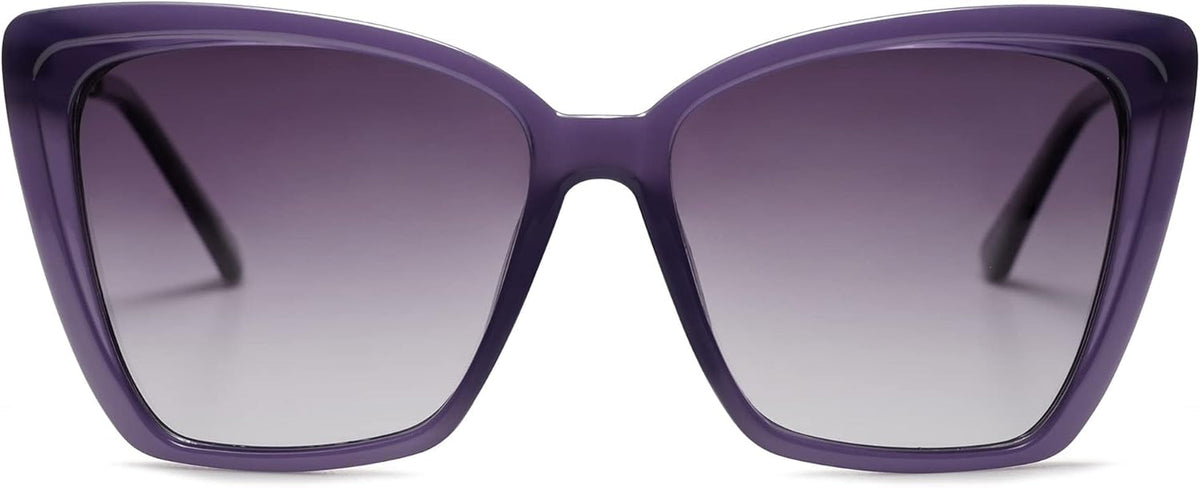 Trendy Polarized Sunglasses for Women Retro Womens Oversized Square Cat Eye Sun Glasses UV Protection SJ2206