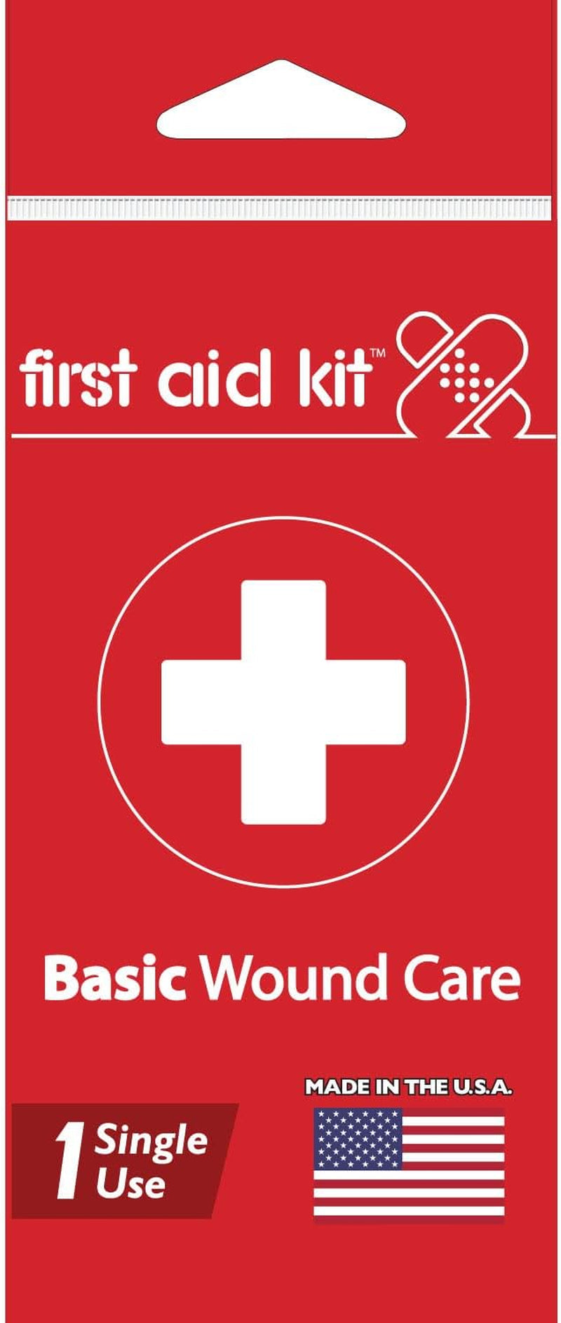 First-Aid Kit Single Use Portable Kit with Bandages, Gauze Pads, Hand Sanitizer, Antiseptic Wipe, Triple Antibiotic Cream, Aspirin Pills - 1 Unit