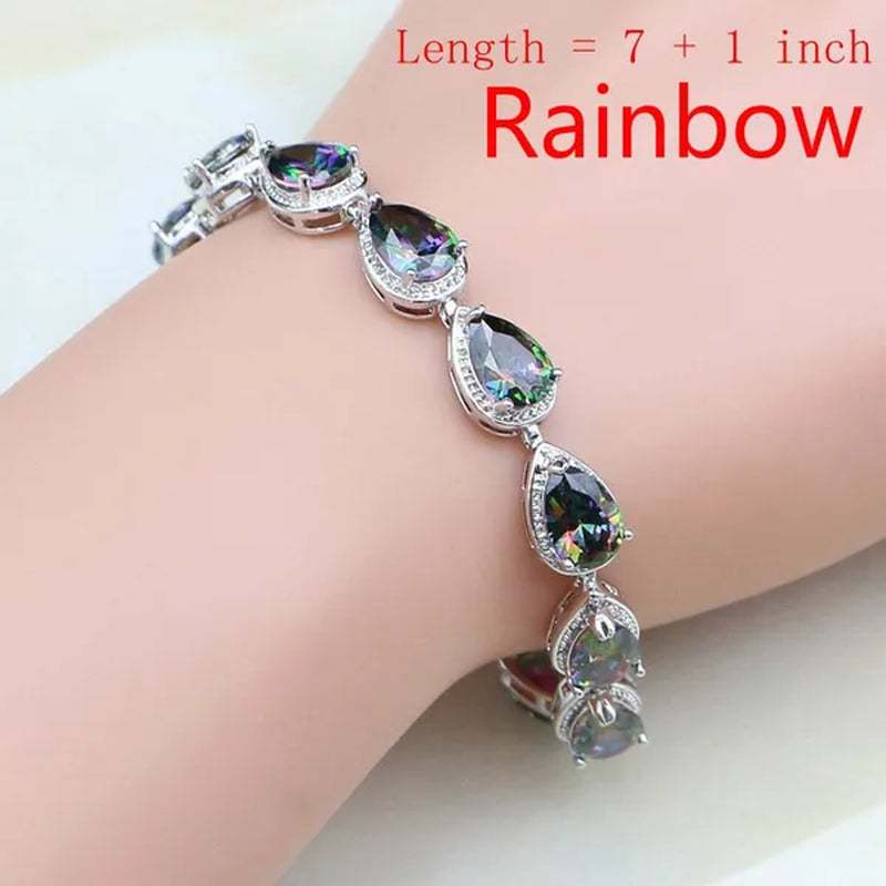Silver 925 Selling Water Drop Green Zircon Bracelet Health Fashion Jewelry For Women