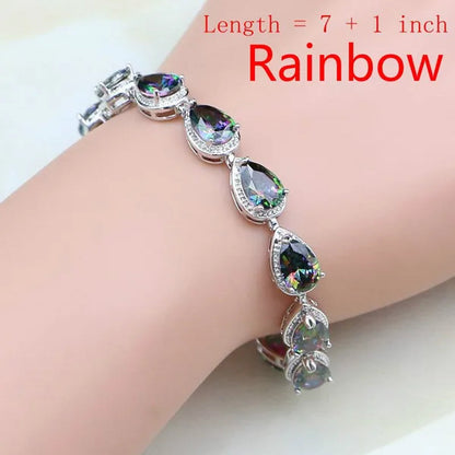 Silver 925 Selling Water Drop Green Zircon Bracelet Health Fashion Jewelry For Women