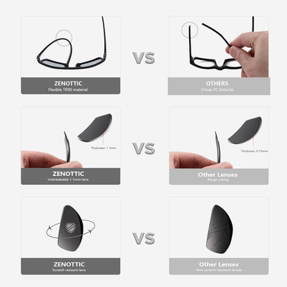 Polarized Sunglasses for Men Lightweight TR90 Frame UV400 Protection Square Sun Glasses