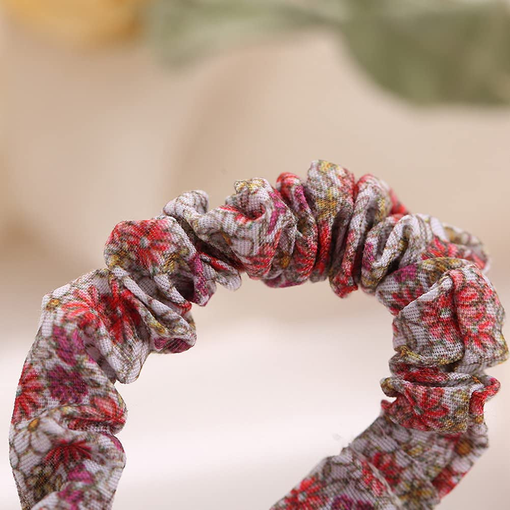 12Pcs Thin Floral Hair Ties, Soft Hair Scrunchies Elastic Hair Bands Floral Solid Ropes Ponytail Holder Stocking Stuffers for Women Girls