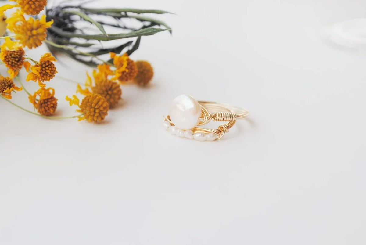 Pearl Ring Freshwater Coin (Gold-Filled, 7)
