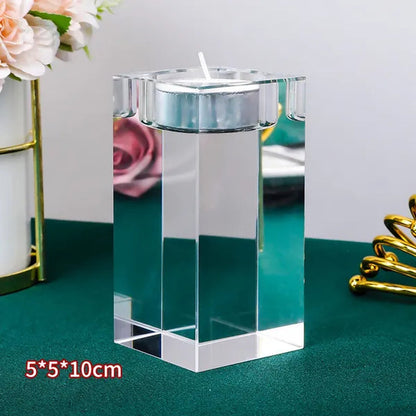 Home Decorations Crystal Candlestick Wedding Glass Candle Holder Table Centerpieces Bar Coffee Shop Decorations