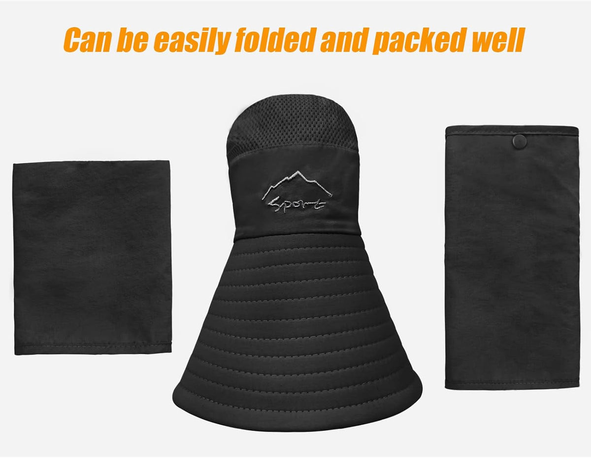Fishing Hat for Men & Women, Outdoor UV Sun Protection Wide Brim Hat with Face Cover & Neck Flap