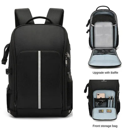 SLR Digital Camera Bag Drone Backpack Multifunctional outdoor waterproof camera bag Foldable carrying tripod suitable for Canon Nikon Fuji SONY/DJI Drones can carry a 17.3-inch laptop as well as come with USB port