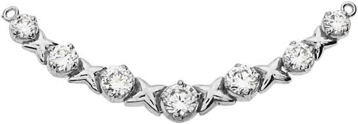 Dazzling 14K White Gold Diamond XOXO Pendant Necklace